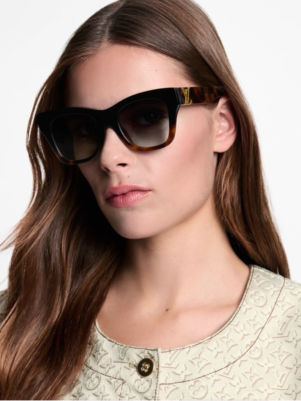 ✨ Louis Vuitton Square Sunglasses Cat-Eye Dark Tortoise/Black Z2996W